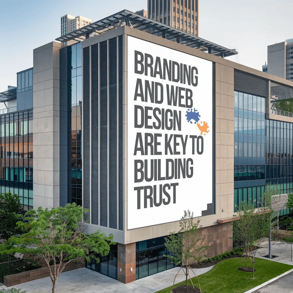 Billboard reading “Branding and web design are key to building trust”.